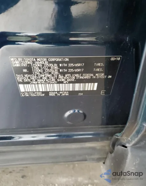 2018 Toyota Rav4 Le z USA, uszkodzony, nr VIN JTMBFREV8JJ734431